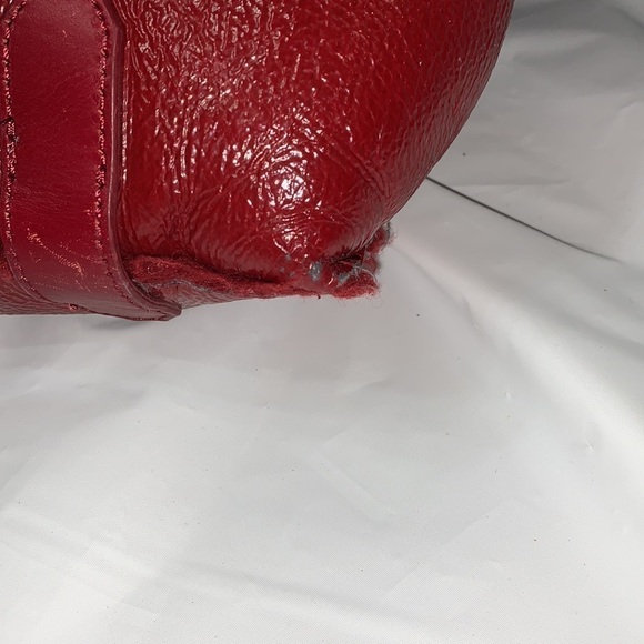 TORY Burch Red Wine Fur Lined Large Tote - Picture 3 of 10